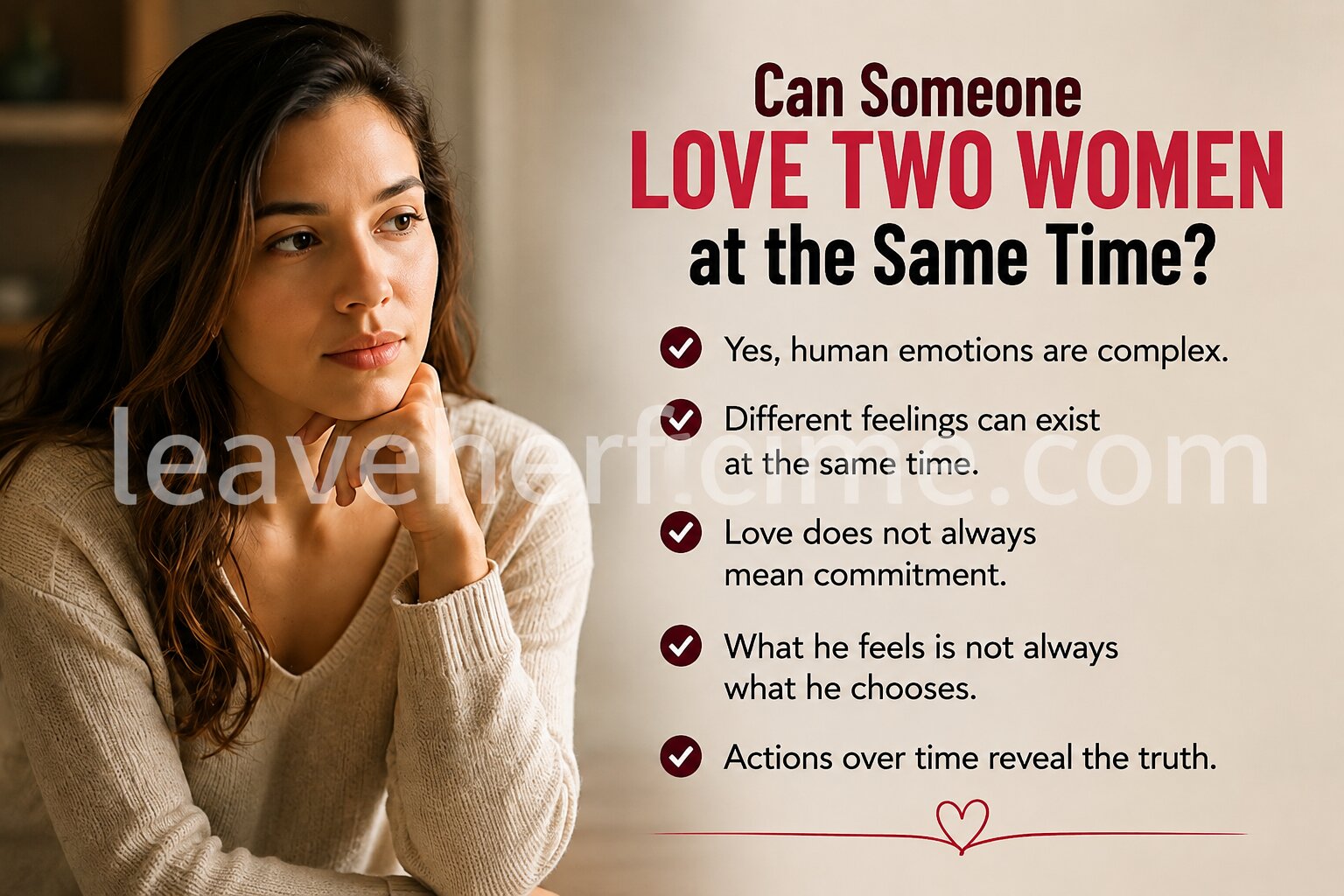 Can someone love two women at the same time while struggling with commitment and emotional conflict