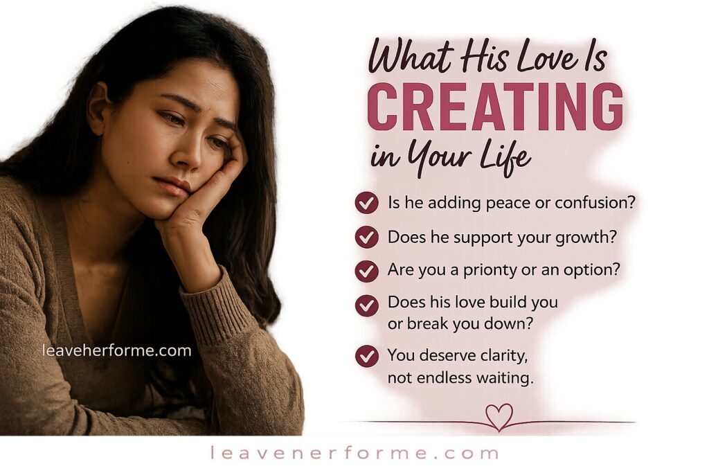 Reflecting on whether his love is creating a healthy future and emotional security