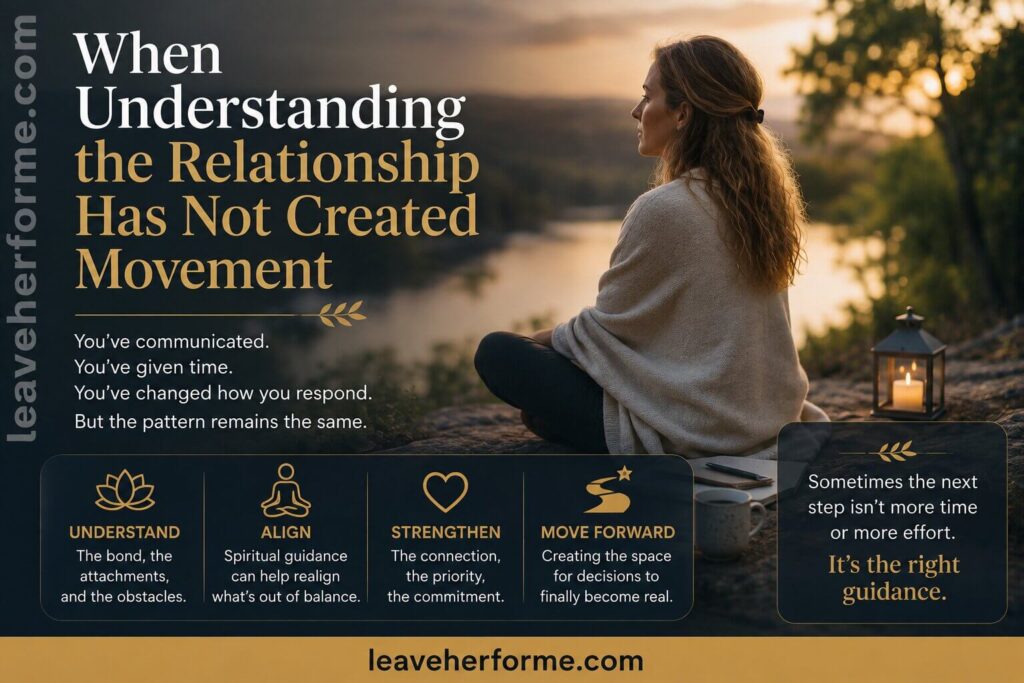 When understanding a relationship has not created movement and spiritual guidance may be considered